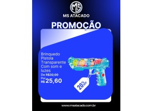 ARMINHA PISTOLA TRANSPARENTE COM SOM E LUZ